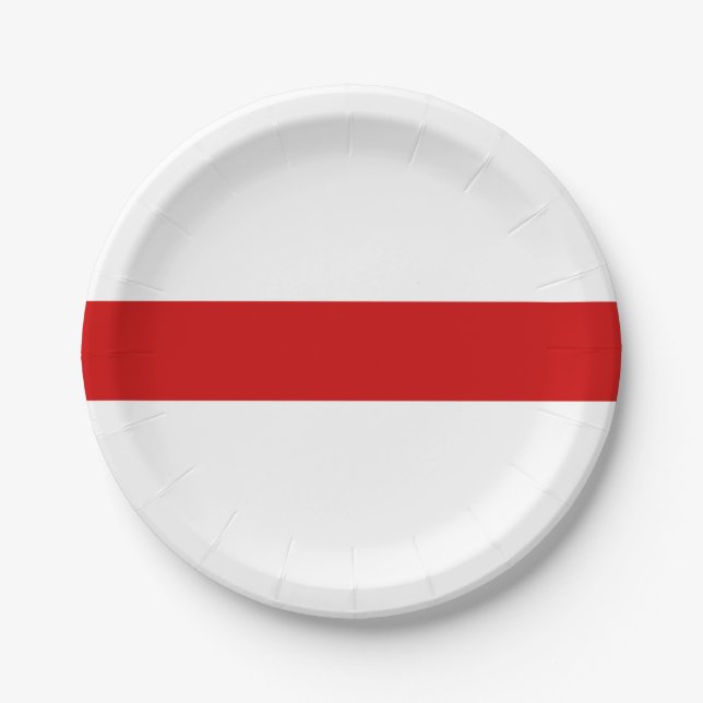 Belarus Flag (Red and White) Paper Plate (Front)