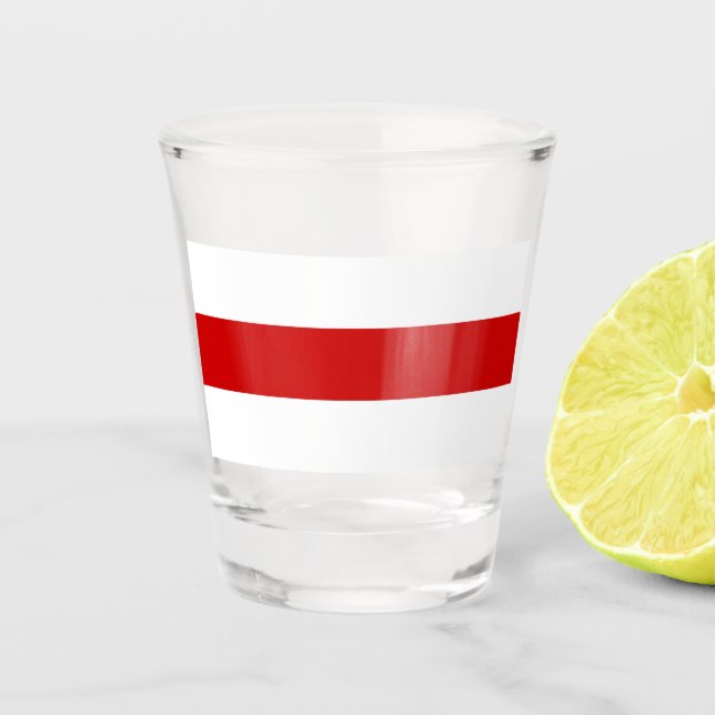 Belarus Flag (Red and White) Shot Glass (Front)