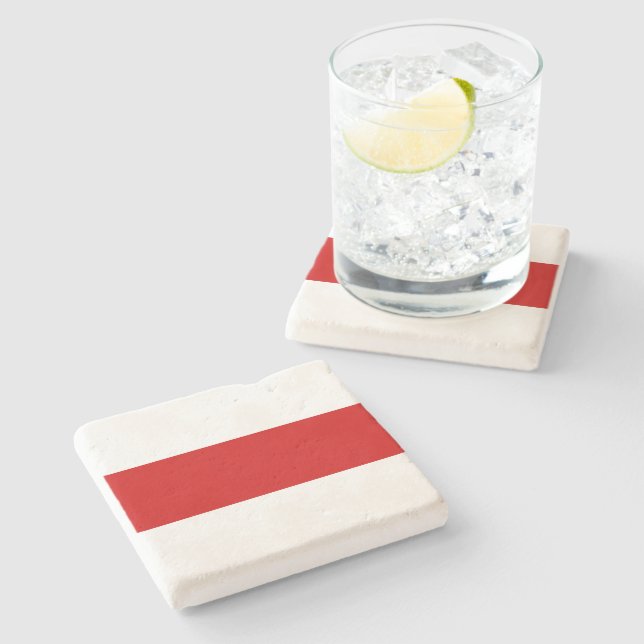 Belarus Flag (Red and White) Stone Coaster (Side)