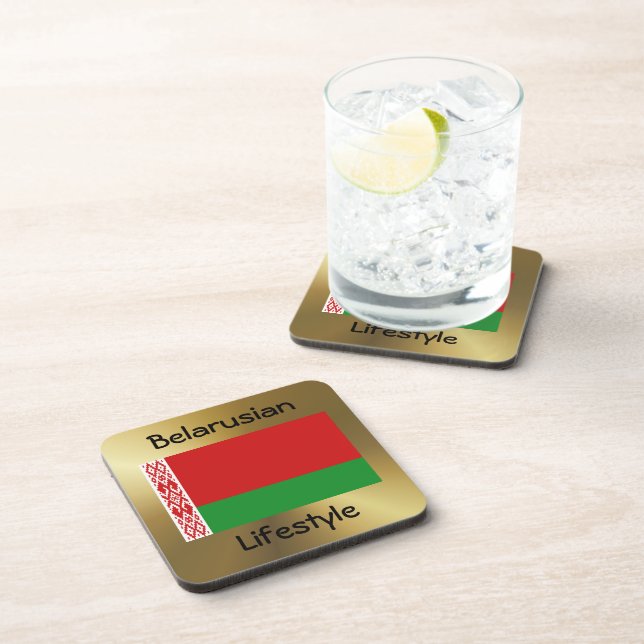 Belarus Flag+Text Coaster (Right Side)