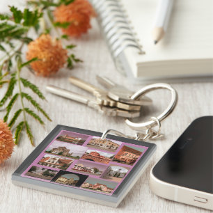 Belarus Gordno Brest Minsk Architecture Collage Ke Key Ring