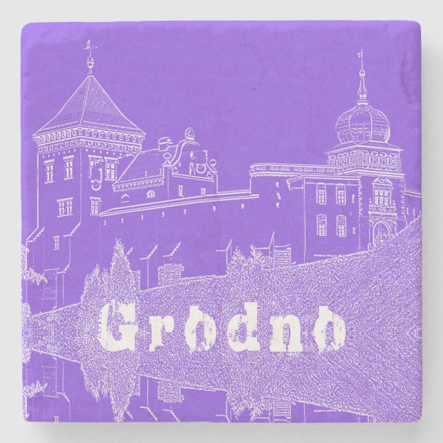 Belarus Grodno Cityscape City Castle Architecture  Stone Coaster (Front)