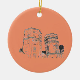 Belarus Grodno Water Towers Ceramic Tree Decoration