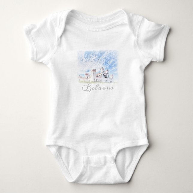 Belarus Kosava Palace Architecture Baby Bodysuit (Front)