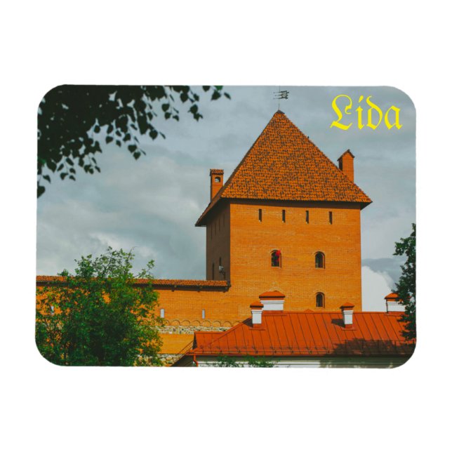 Belarus Lida Cityscape City Castle Architecture Magnet (Horizontal)