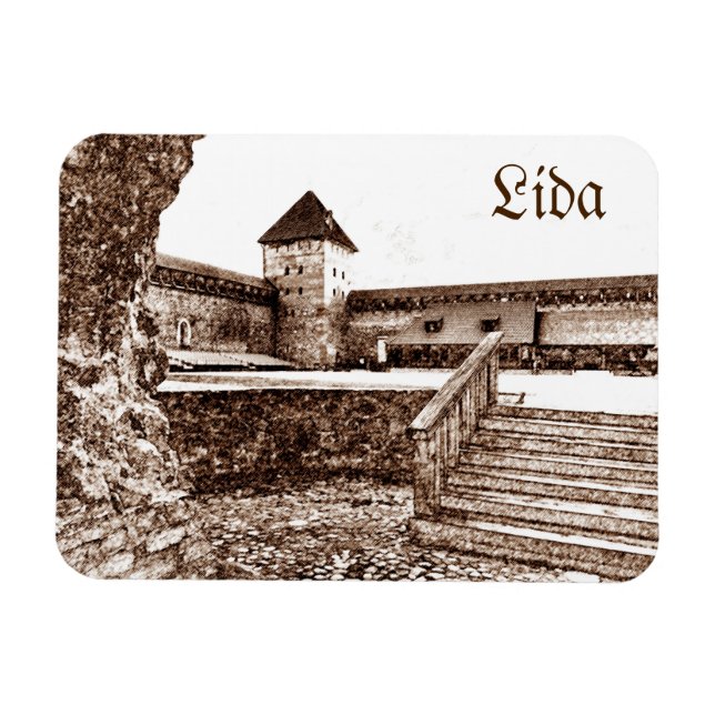 Belarus Lida Cityscape City Castle Architecture Magnet (Horizontal)