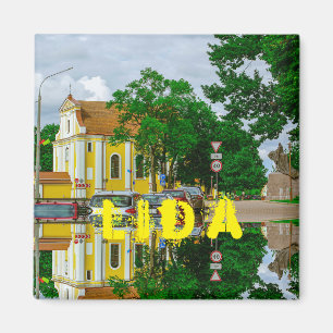 Belarus Lida Cityscape City Street Architecture Magnet