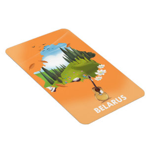 Belarus Map travel poster. Magnet