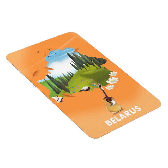 Belarus Map travel poster. Magnet (Right Side)