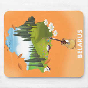 Belarus Map travel poster. Mouse Pad