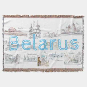 Belarus Minsk Brest Architecture Throw Blanket