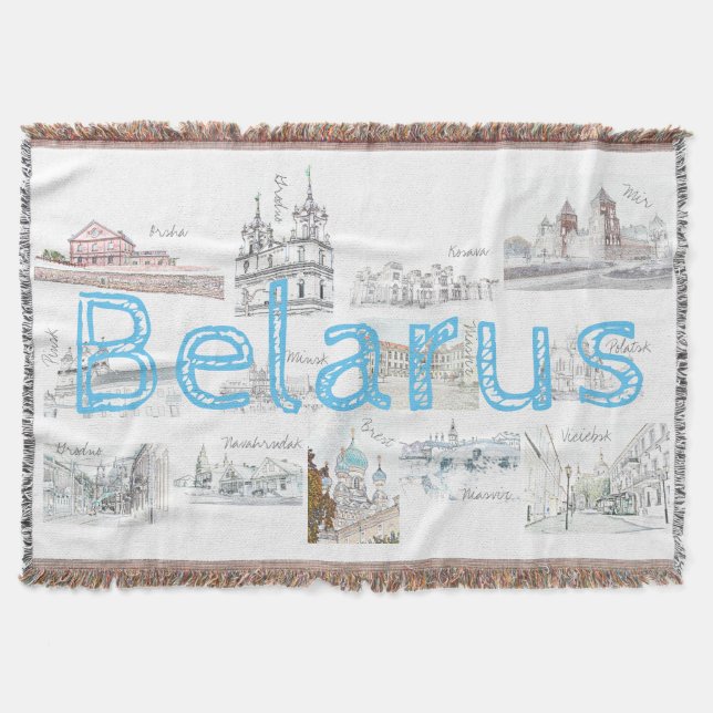 Belarus Minsk Brest Architecture Throw Blanket (Front)