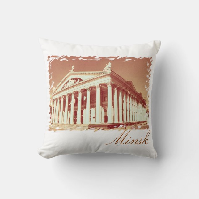 Belarus Minsk City Architecture Throw Pillow (Front)