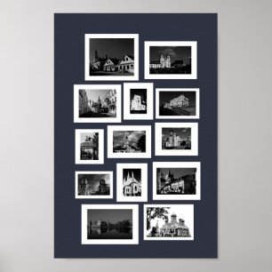 Belarus Minsk Grodno Vitebsk Brest Architecture Poster