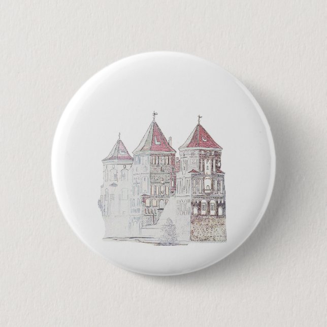 Belarus Mir Castle Architecture 6 Cm Round Badge (Front)