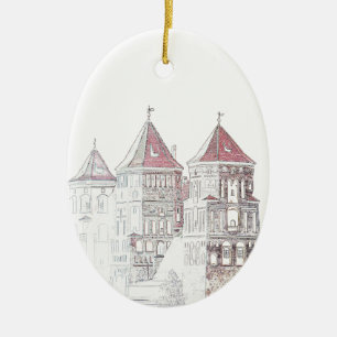 Belarus Mir Castle Architecture Ceramic Tree Decoration