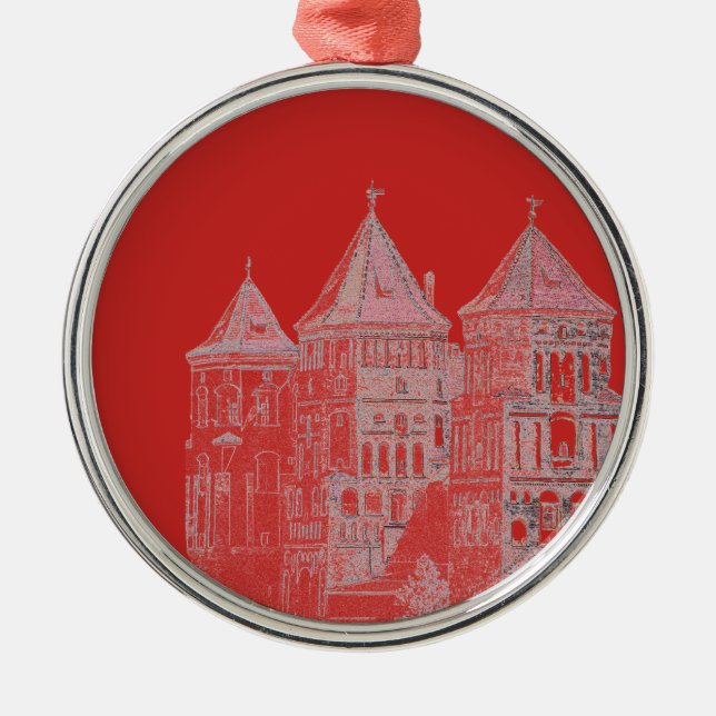Belarus Mir Castle Architecture Metal Tree Decoration (Front)