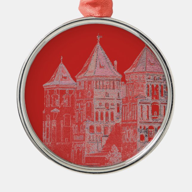 Belarus Mir Castle Architecture Metal Tree Decoration (Front)