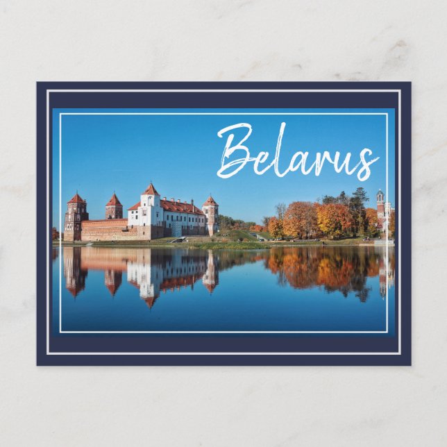 Belarus Mir Castle Architecture Nature Postcard (Front)