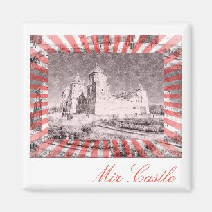 Belarus Mir Castle Architecture Painting Magnet
