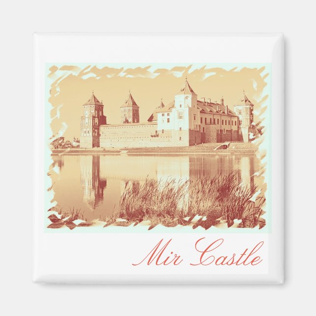 Belarus Mir Castle Architecture Painting Magnet (Front)