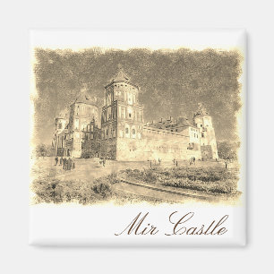 Belarus Mir Castle Architecture Painting Magnet