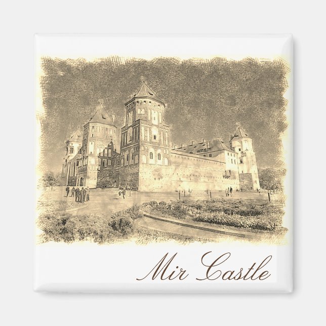 Belarus Mir Castle Architecture Painting Magnet (Front)
