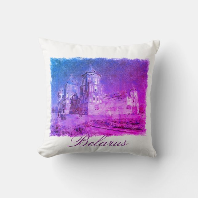 Belarus Mir Castle Architecture Throw Pillow (Front)