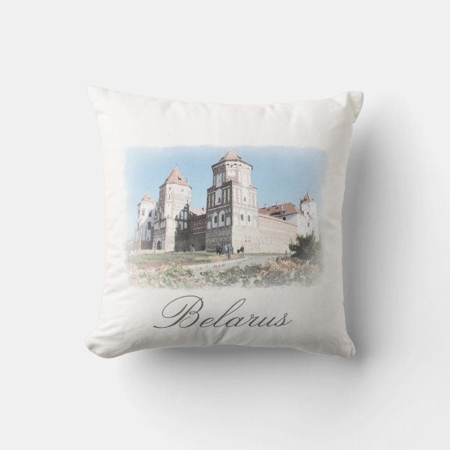 Belarus Mir Castle Architecture Throw Pillow (Front)