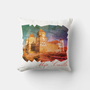 Belarus Mir Castle Architecture Throw Pillow