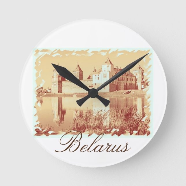 Belarus Mir Castle Architecture Wall Clock (Front)
