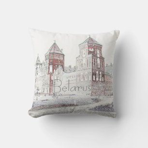 Belarus Mir Castle Cityscape Travel Cushion Pillow