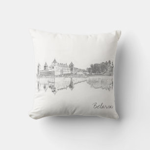 Belarus Mir Castle Cityscape Travel Cushion Pillow