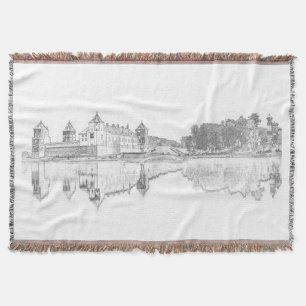 Belarus Mir Castle Cityscape Travel Throw Blanket