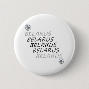 Belarus National Corn Flower 6 Cm Round Badge