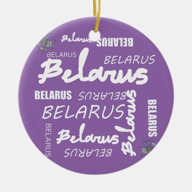 Belarus National Corn Flower Ceramic Tree Decoration (Front)