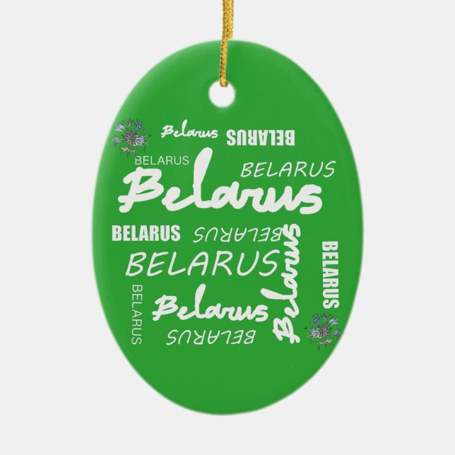 Belarus National Corn Flower Ceramic Tree Decoration (Front)