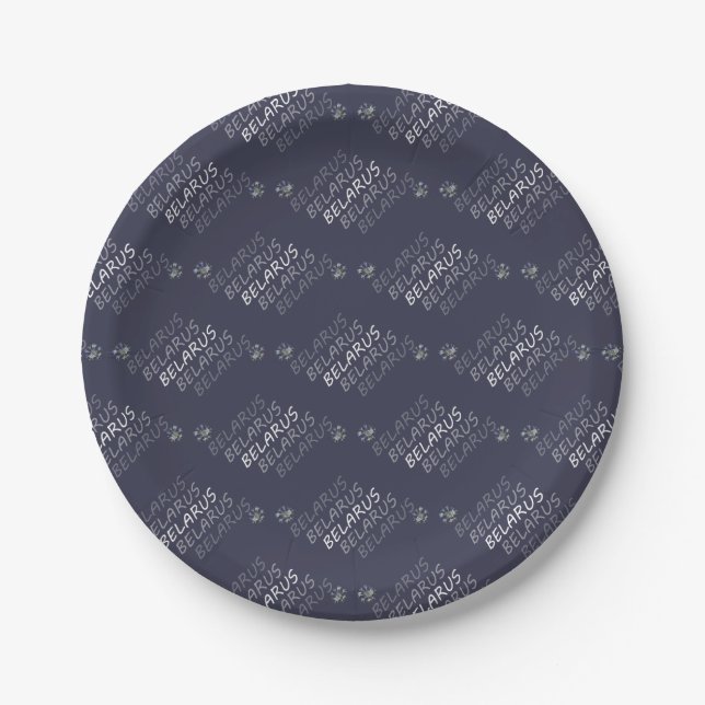 Belarus National Corn Flower Paper Plate (Front)