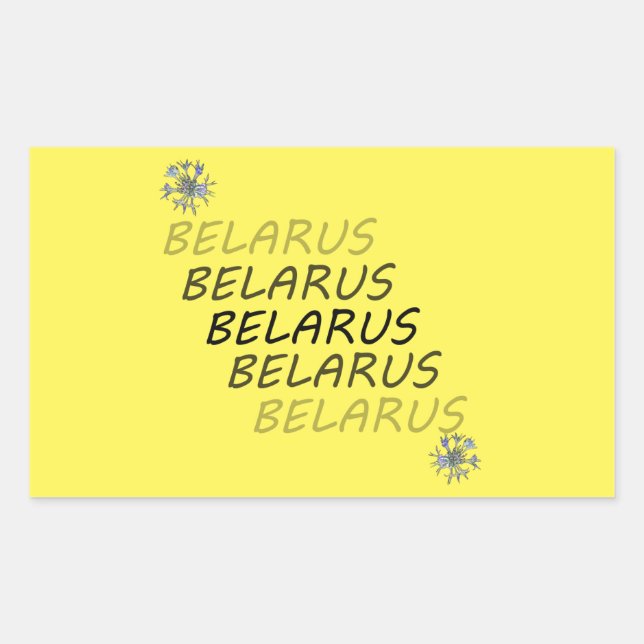 Belarus National Corn Flower Rectangular Sticker (Front)