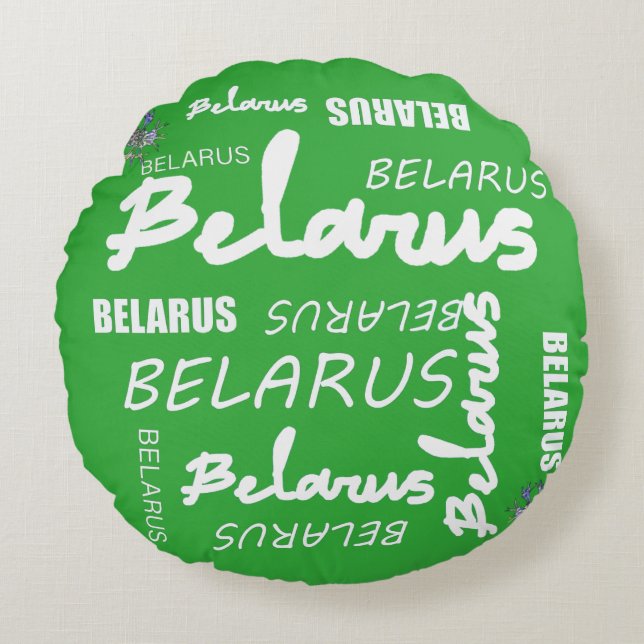 Belarus National Corn Flower Round Cushion (Front)