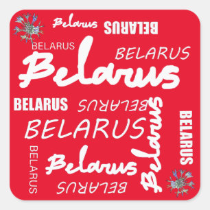 Belarus National Corn Flower Square Sticker