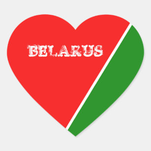 Belarus National Flag Colours Heart Sticker