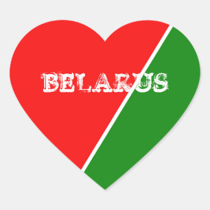 Belarus National Flag Colours Heart Sticker