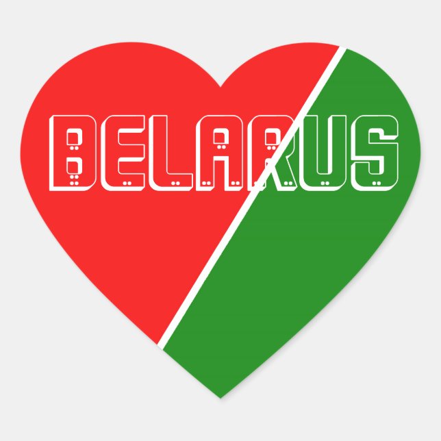 Belarus National Flag Colours Heart Sticker (Front)