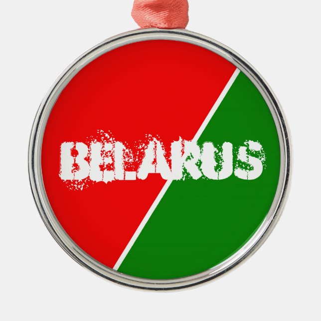 Belarus National Flag Colours Metal Tree Decoration (Front)