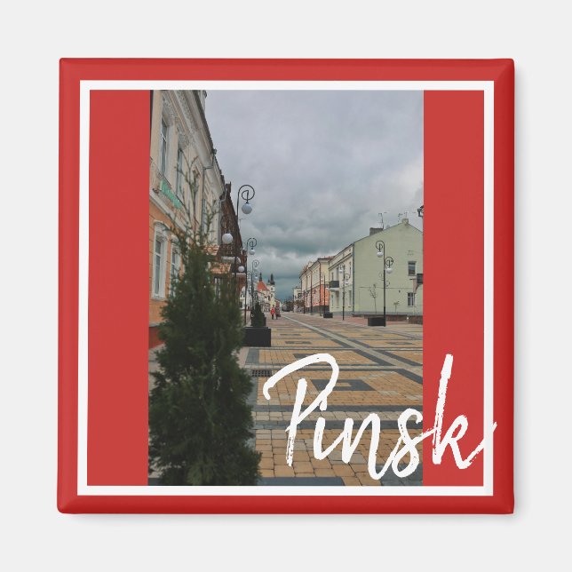 Belarus Pinsk Town Architecture Magnet (Front)