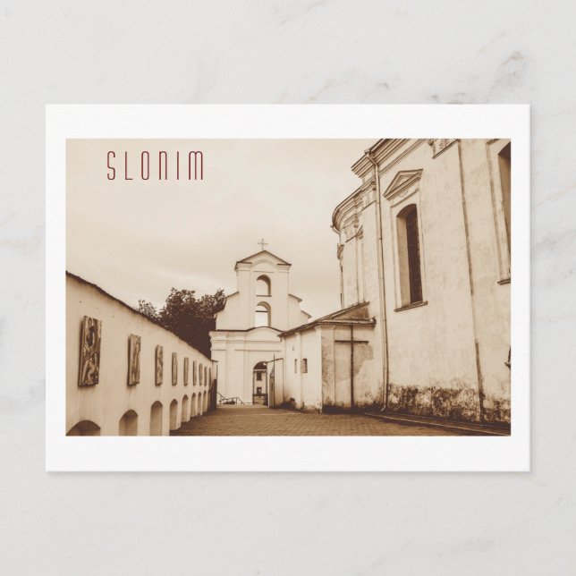 Belarus Slonim Catholic Church Architecture Postcard (Front)