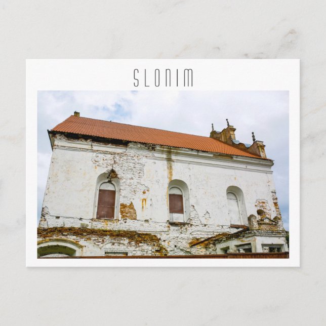 Belarus Slonim Great Synagogue Architecture Postcard (Front)