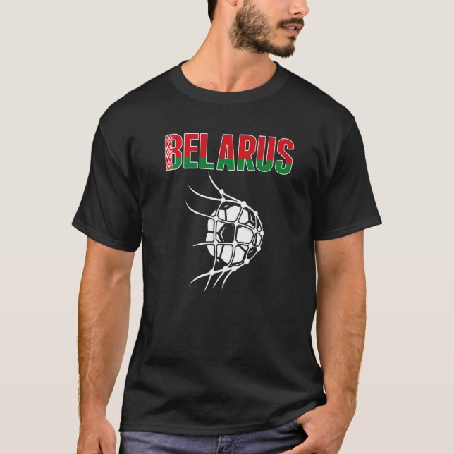 Belarus Soccer Ball In Net Support Belarusian Foot T-Shirt (Front)