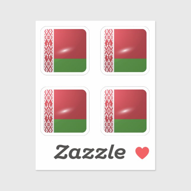 Belarus square glossy flag (Sheet)